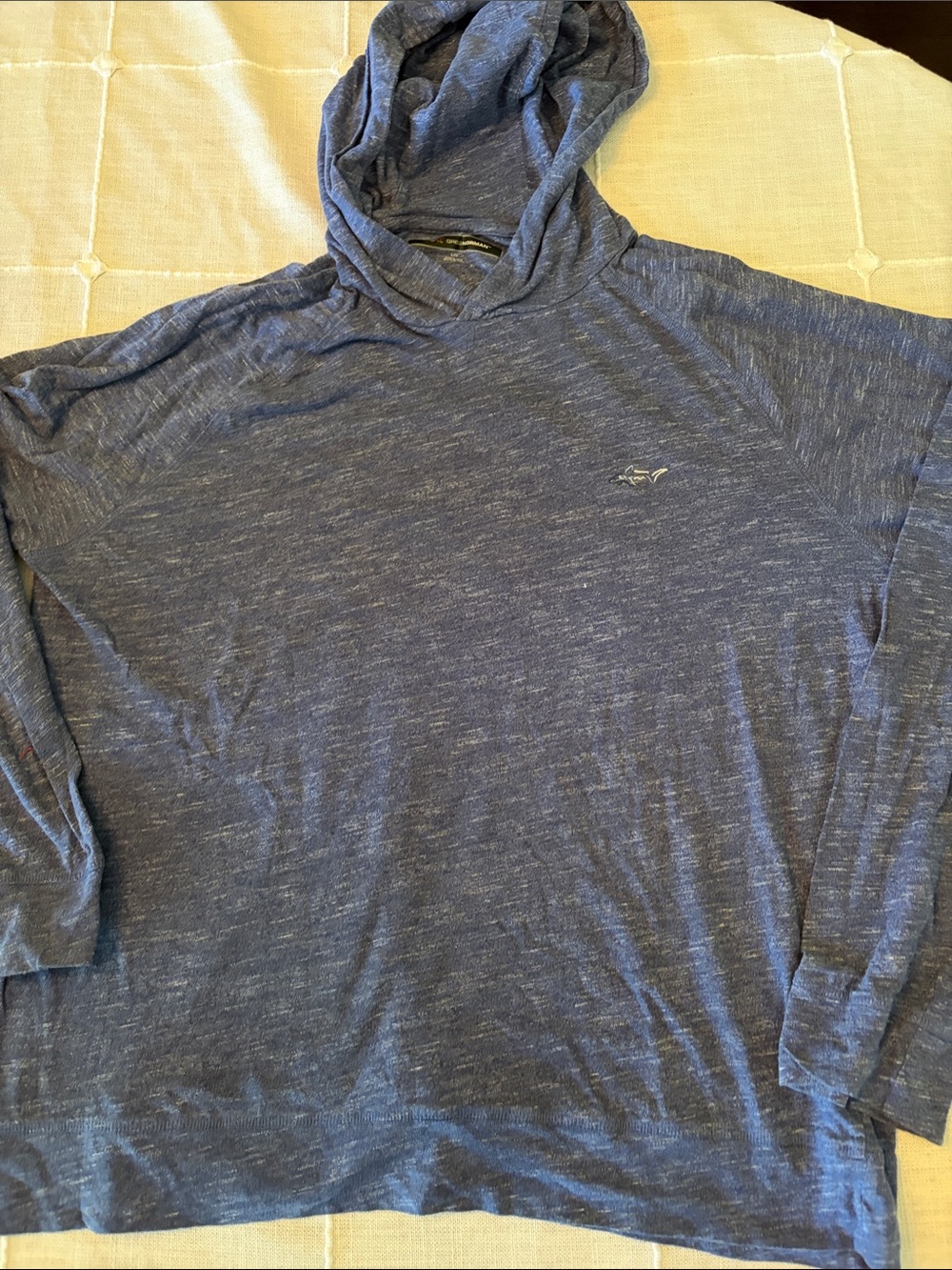 Greg Norman Collection Heathered Blue Hooded Long Sleeve Pullover